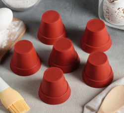 Форма для выпечки «Цветочные горшочки», 6,5×5,5 см, 1 шт Изображение Форма для выпечки «Цветочные горшочки», 6,5×5,5 см, 1 шт